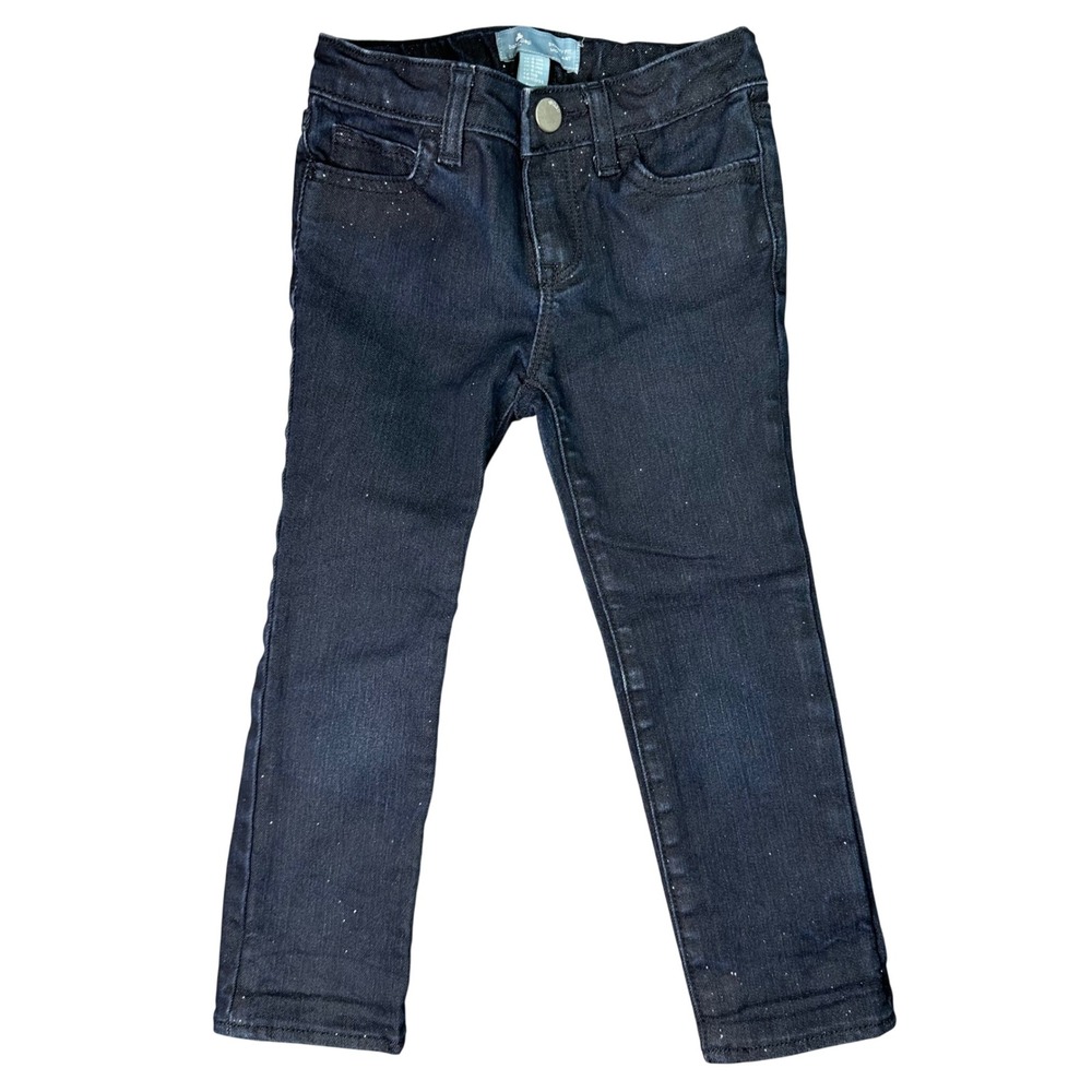 Baby Gap Skinny Glitter Sparkle Dark Wash Jeans Toddler 4T Blue 4 Yrs Mnimalist